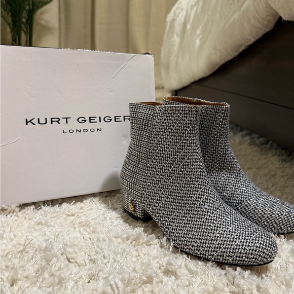 Kurt Geiger Monochrome Houndstooth Ankle Boots